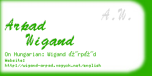 arpad wigand business card